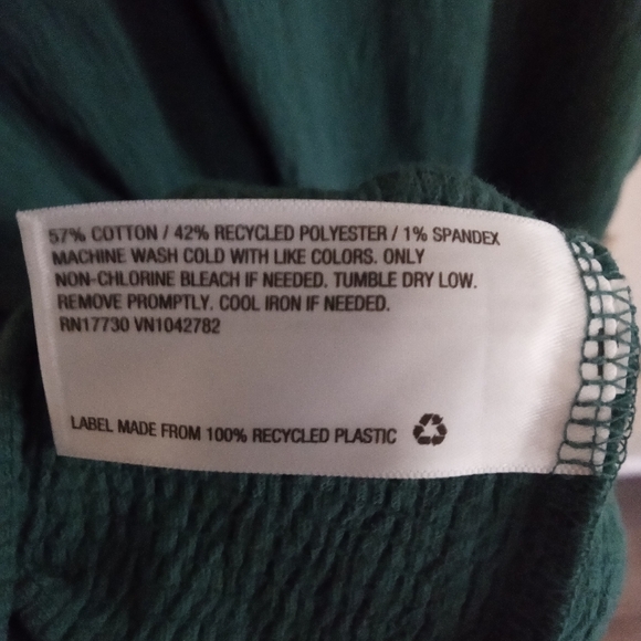 *NWT! AVA & VIV V NECK CASUAL DRESS TOP GREEN PLUS SIZE 4X - Picture 6 of 7